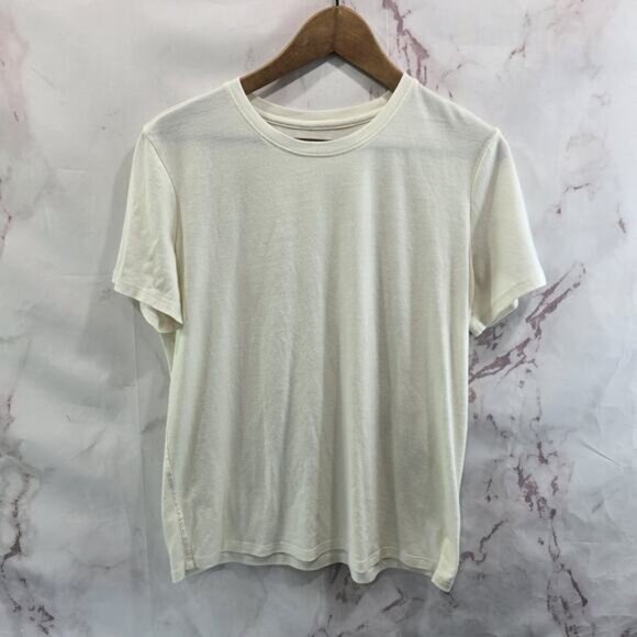 Unbound Merino Shirt Womens Large Cream Off White Wool Blend Baselayer Top - Picture 1 of 10